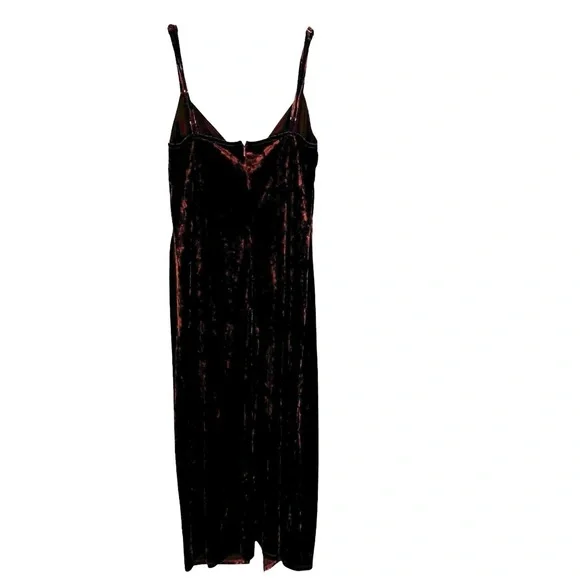 WeWoreWhat x Revolve Crushed Velvet Midi Slip Bodycon Dress Brown Size M - Picture 6 of 14